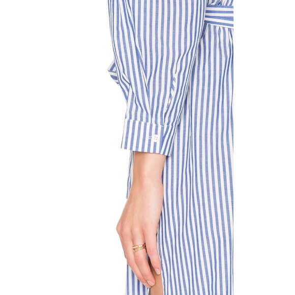 Revolve Bardot Paloma Stripe Dress White & Blue Women's Size Small - Picture 7 of 11